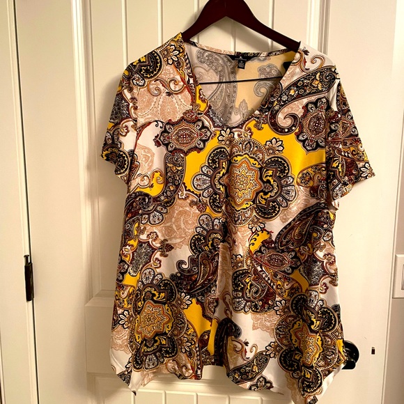 Paisley yellow and brown tunic - Picture 1 of 4